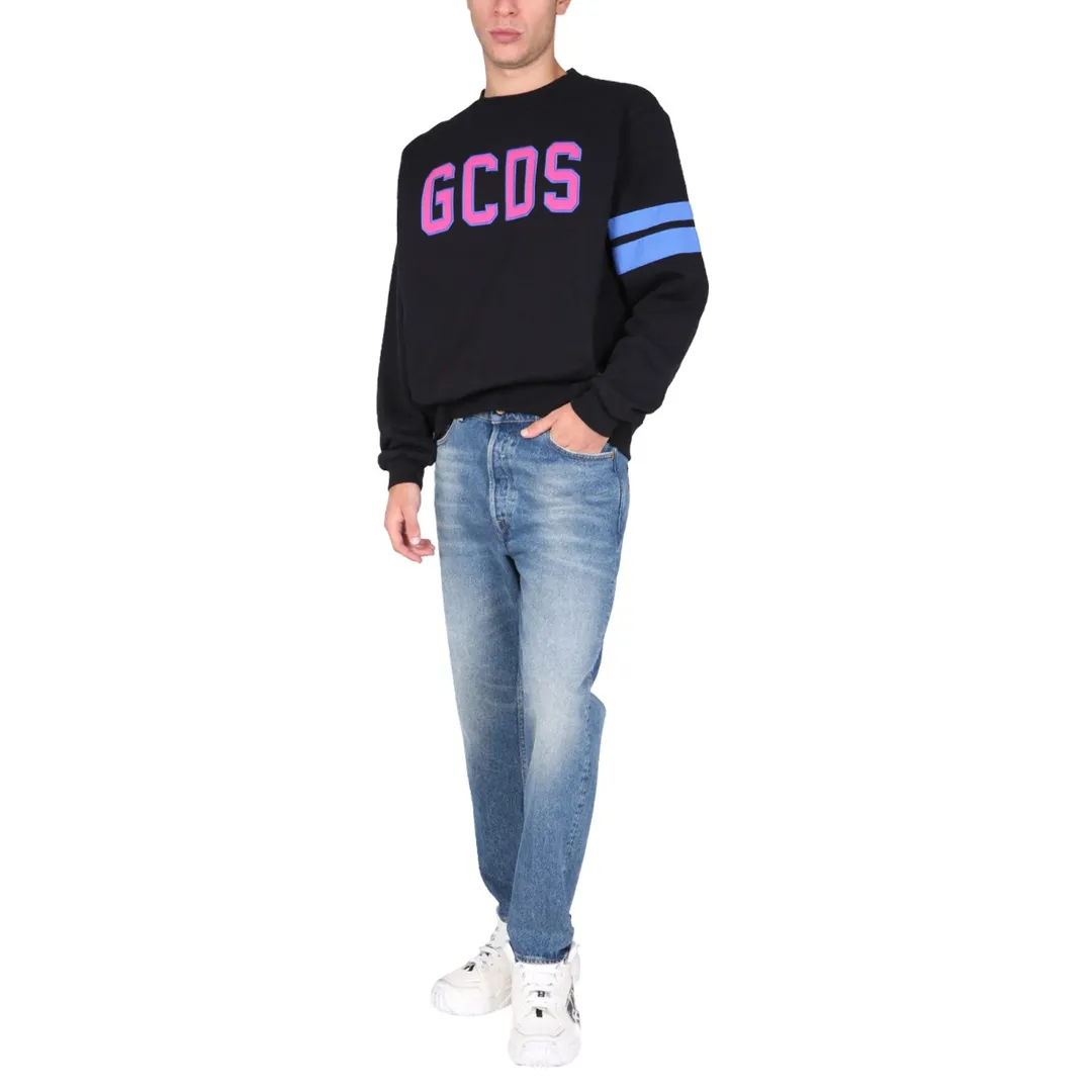 GCDS  |Crew Neck Sweat Long Sleeves Plain Cotton Logo Sweatshirts