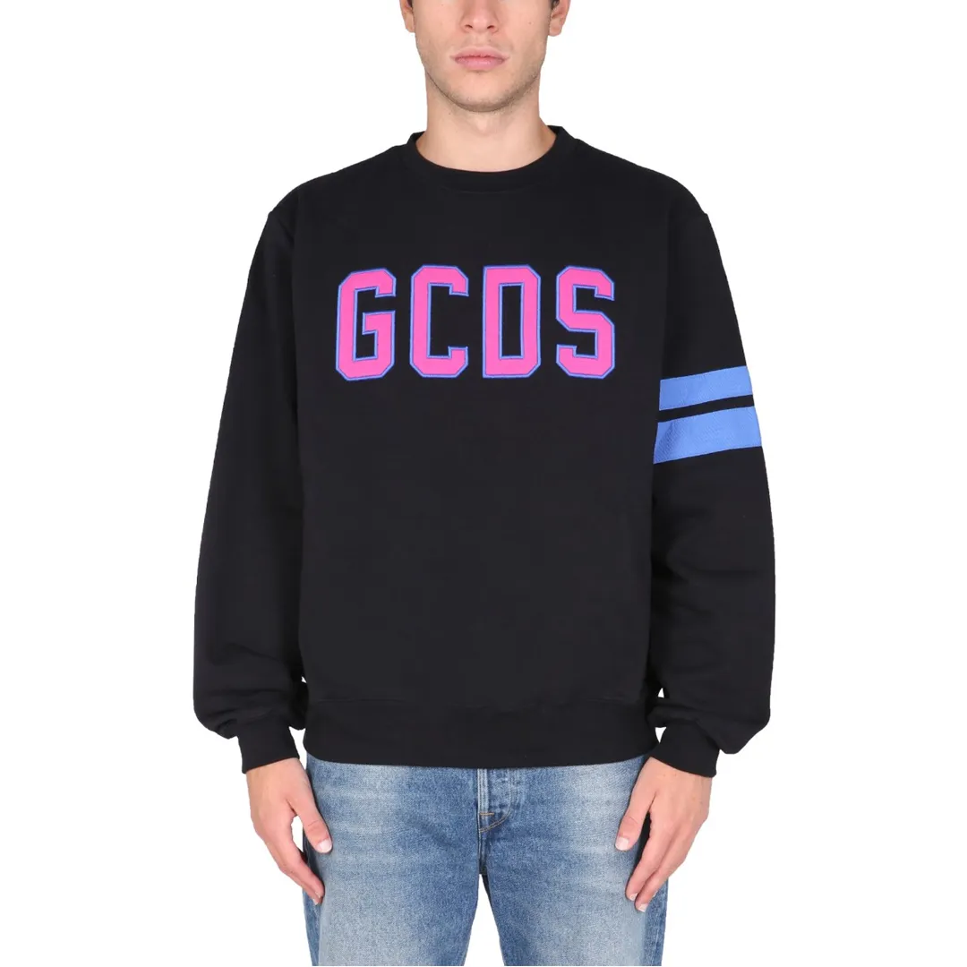 GCDS  |Crew Neck Sweat Long Sleeves Plain Cotton Logo Sweatshirts