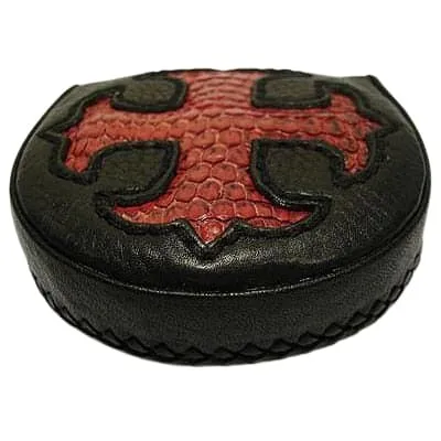 Genuine Leather Red Lizard Skin Cross Men's Coin Wallet