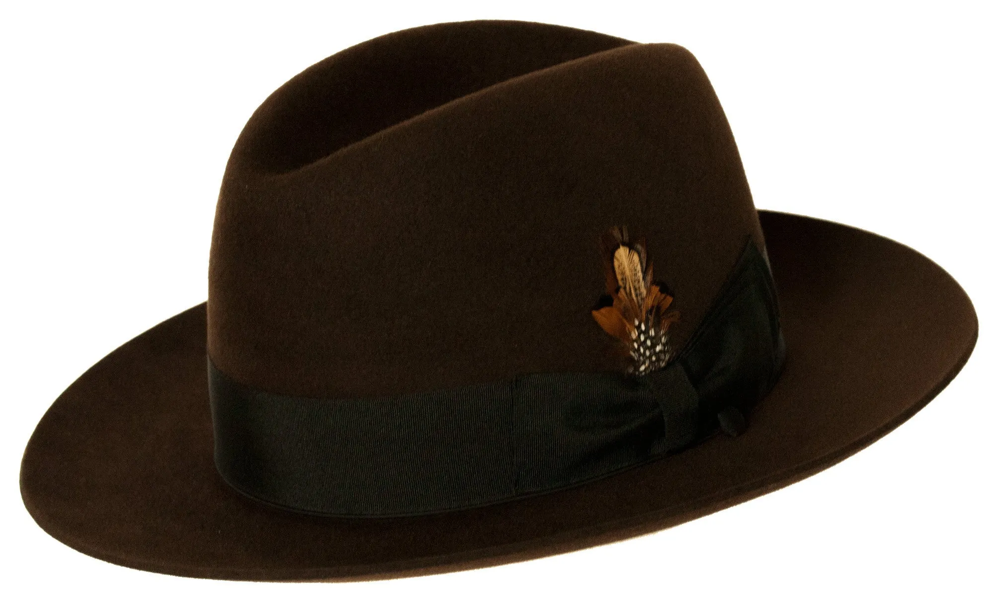 Gino 7 Wide Brim Suede Felt Fedora.