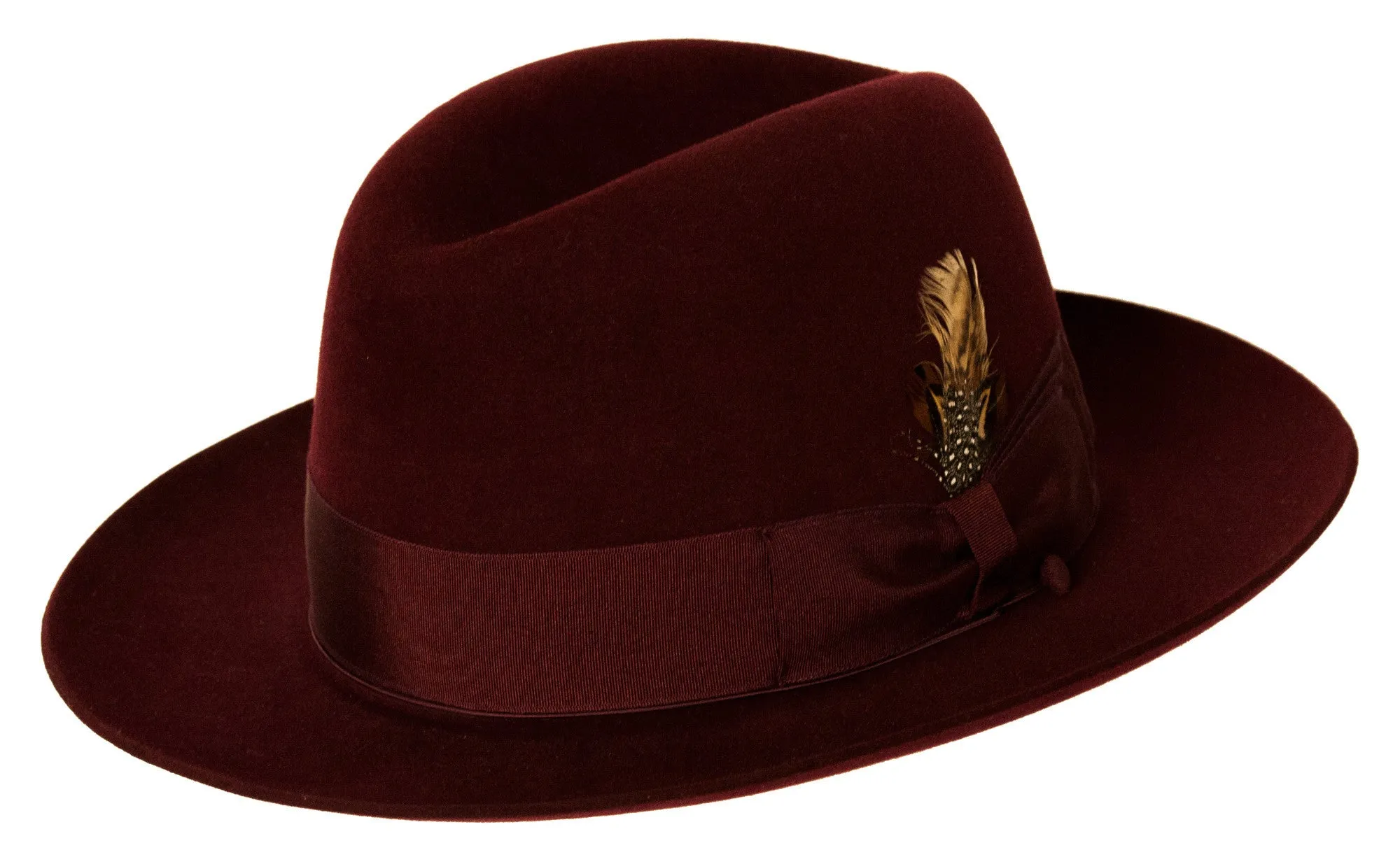 Gino 7 Wide Brim Suede Felt Fedora.