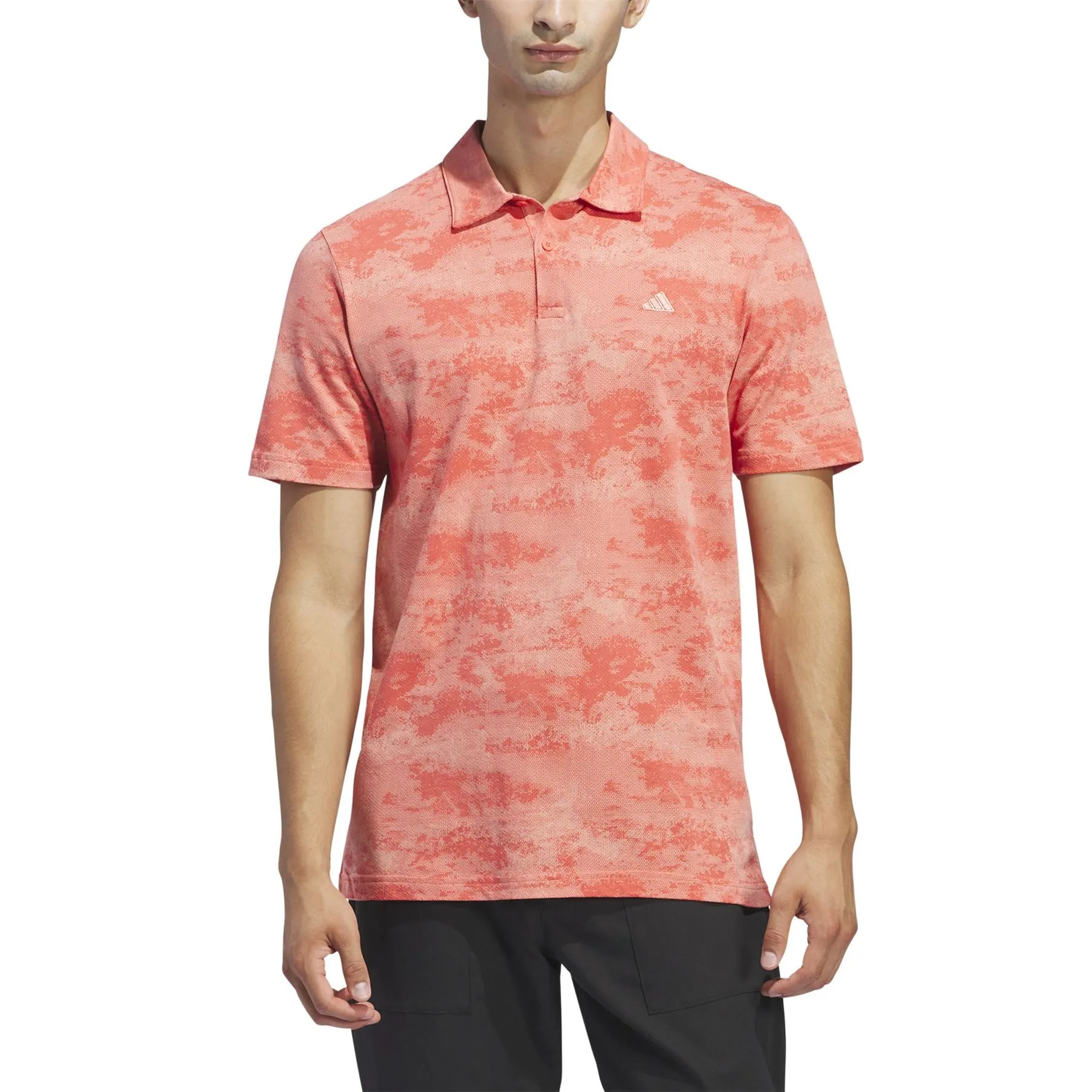 Go-To Regular Fit Printed Mesh Polo Preloved Scarlet - SS24