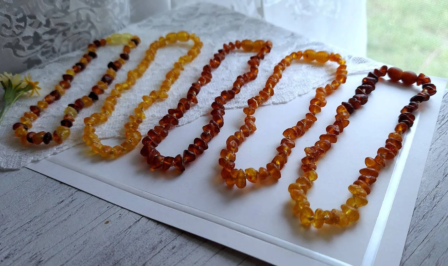 Gorgeous Raw Lemon Baltic Amber Necklace w/ Tag Cert GIA 