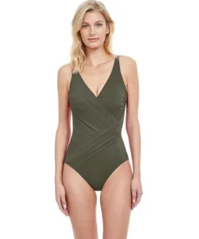 Gottex Women's Lattice Surplice One Piece Swimsuit