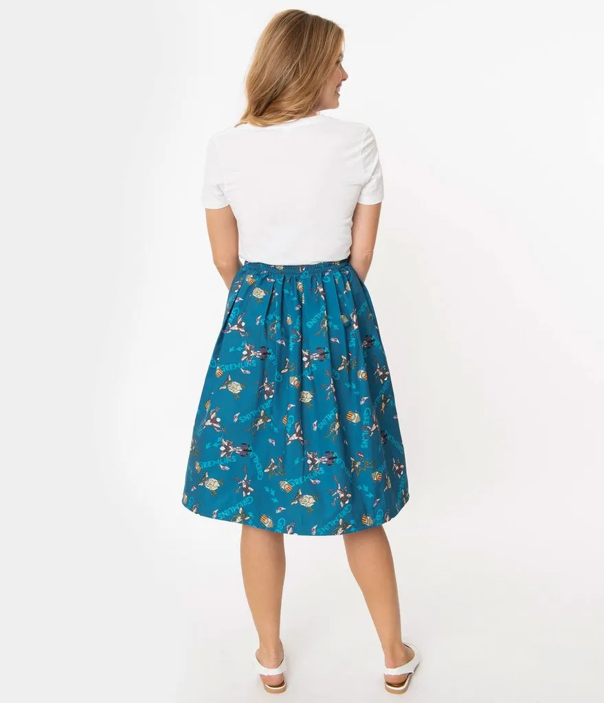 Gremlins x Unique Vintage The First Batch Print Jayne Swing Skirt (XL and 1XL ONLY)