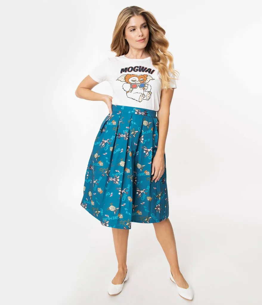 Gremlins x Unique Vintage The First Batch Print Jayne Swing Skirt (XL and 1XL ONLY)