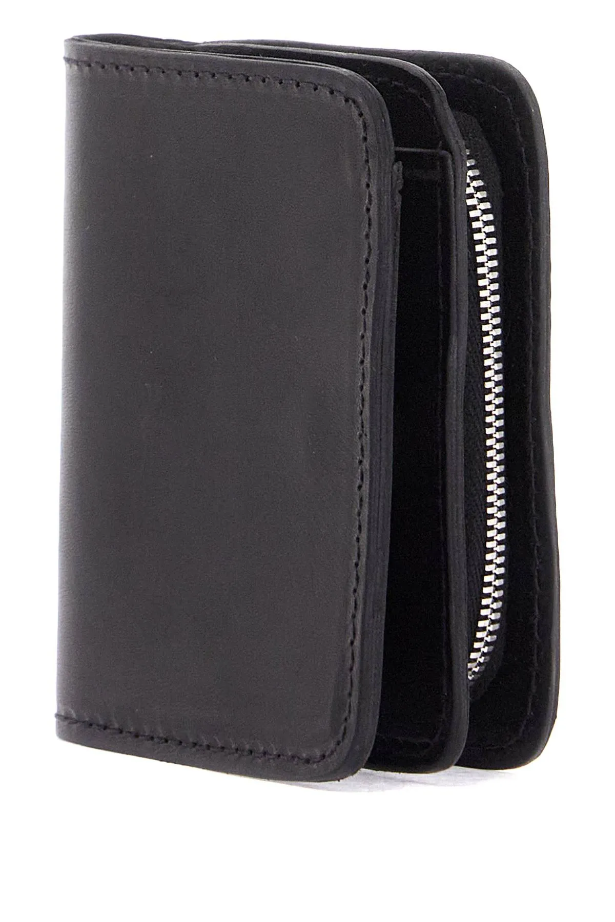 Guidi Black Kangaroo Leather Wallet For Men With Snap Closure And Compartments