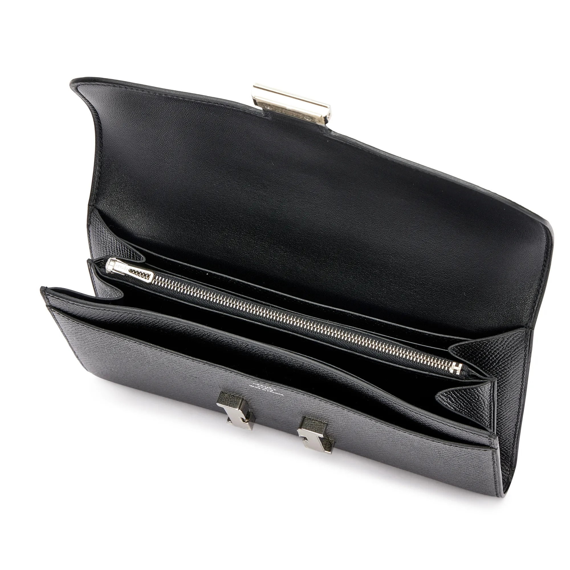 Hermès Black Epsom Constance Long Wallet Palladium Hardware, 2013