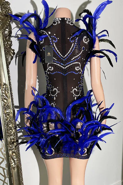 Hilda Diamante Feather Dress