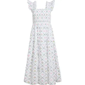 Hill House Home Women's Ellie Butterfly Trellis Print Nap Dress, White