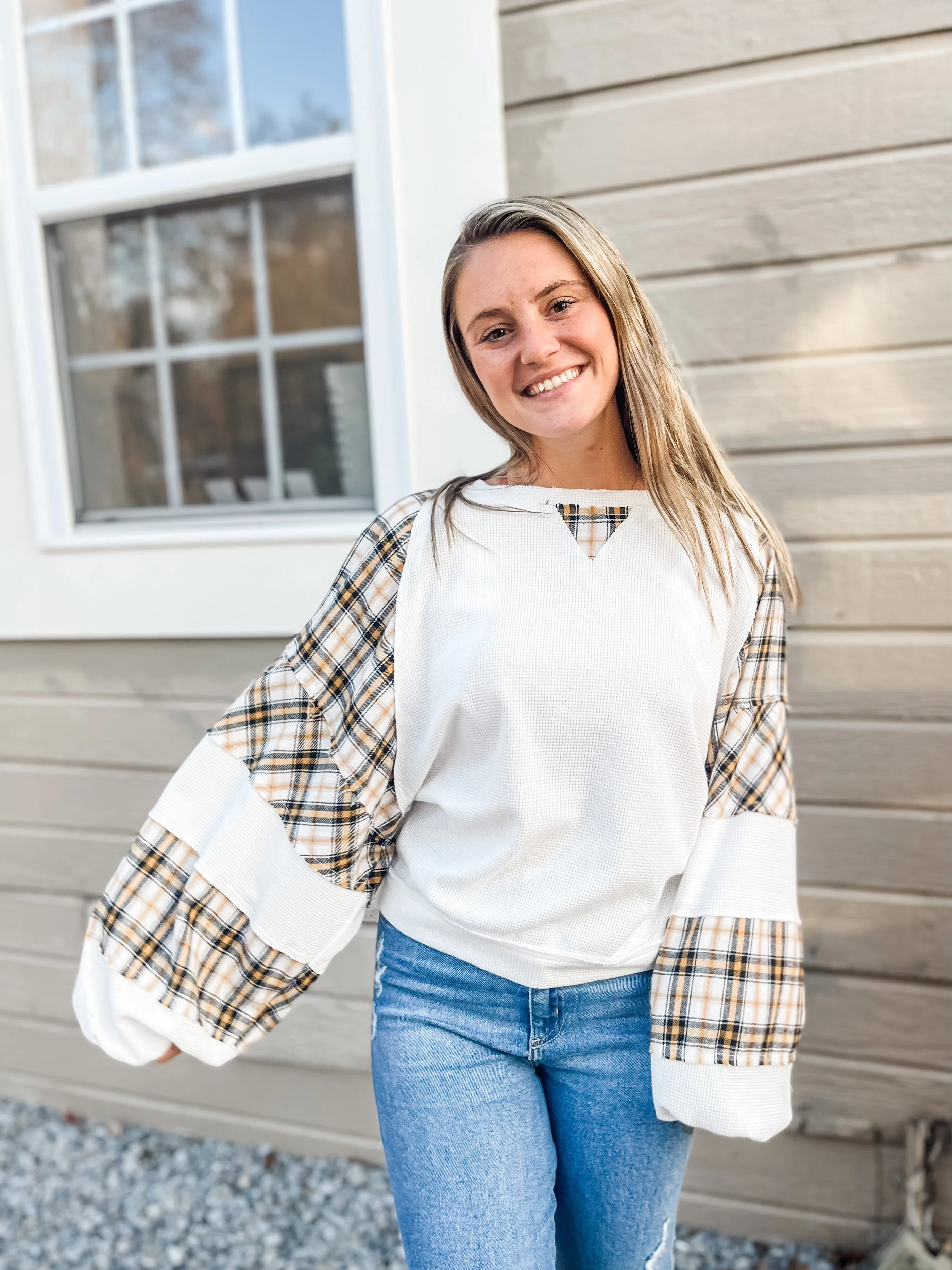 Honey Bee Waffle Knit Top