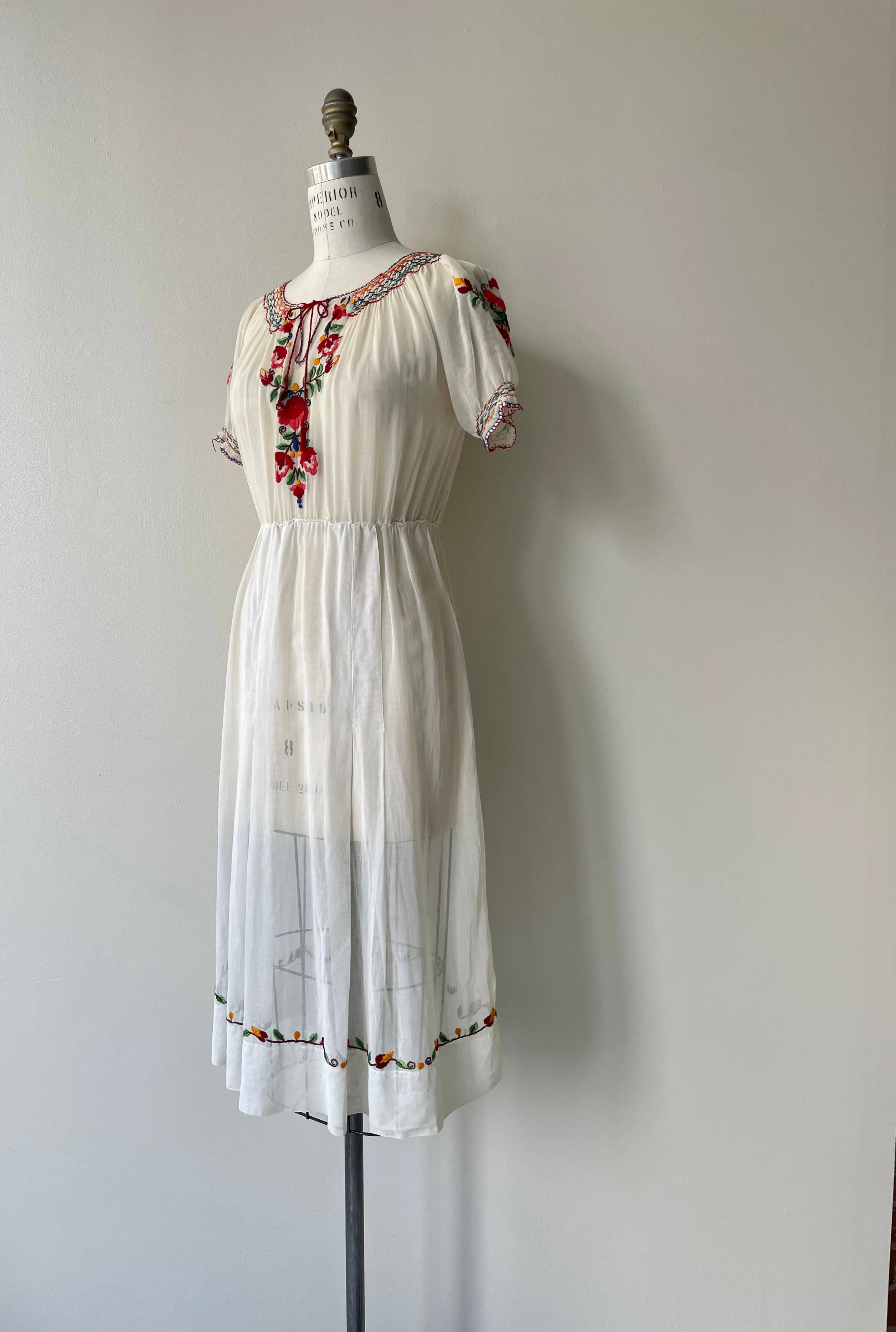 Hungarian Embroidered Dress | 1930s