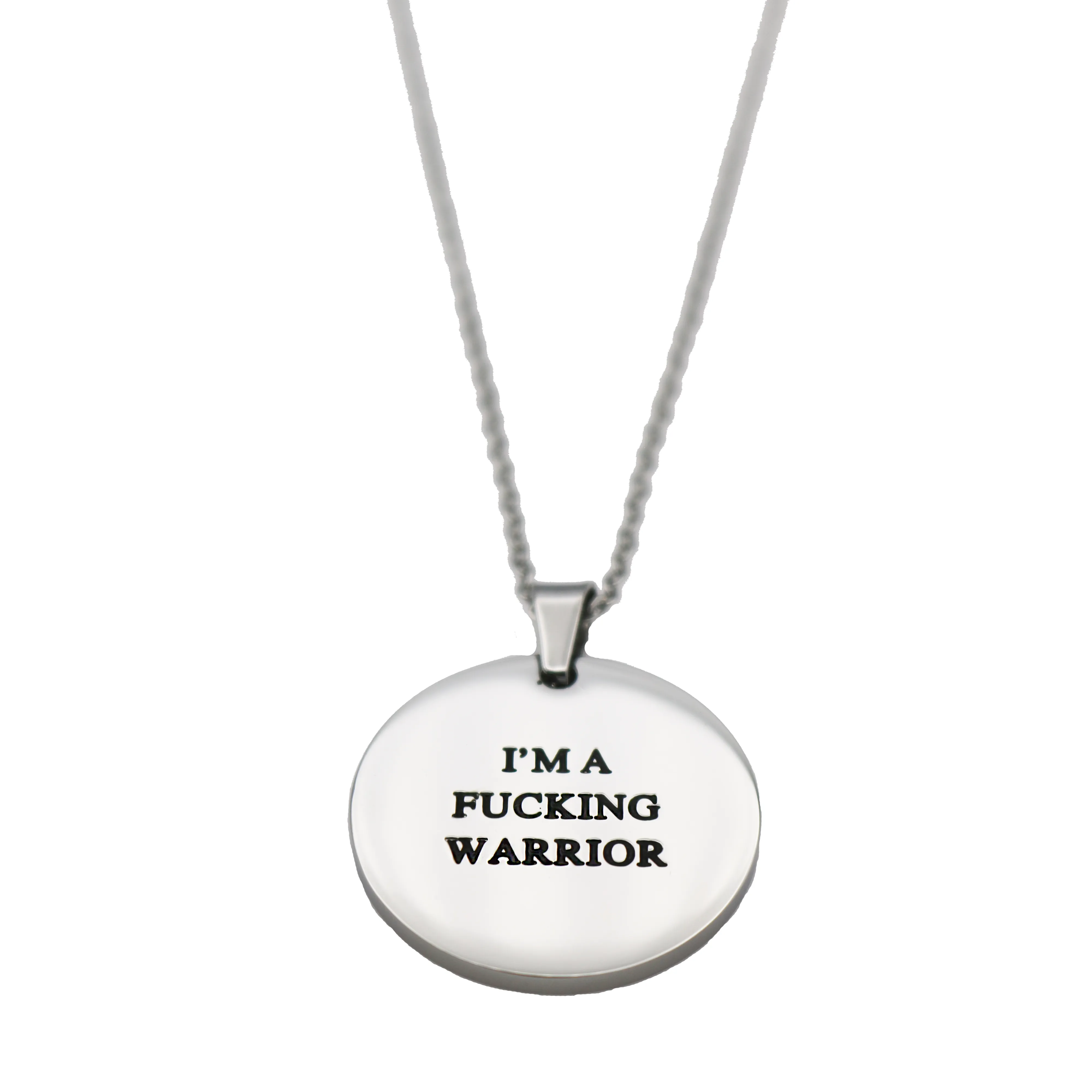 I'm a Fucking Warrior Circle Necklace