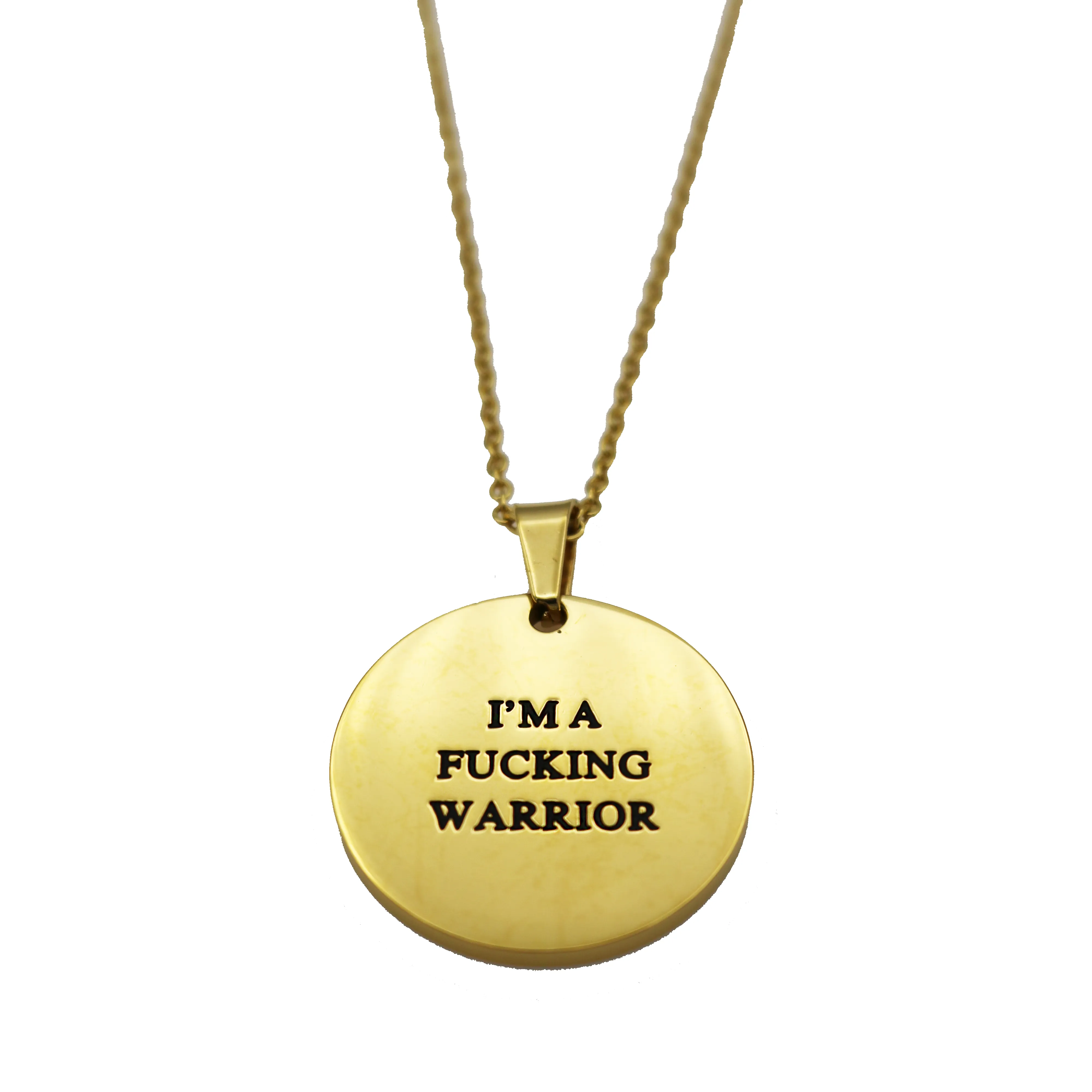 I'm a Fucking Warrior Circle Necklace