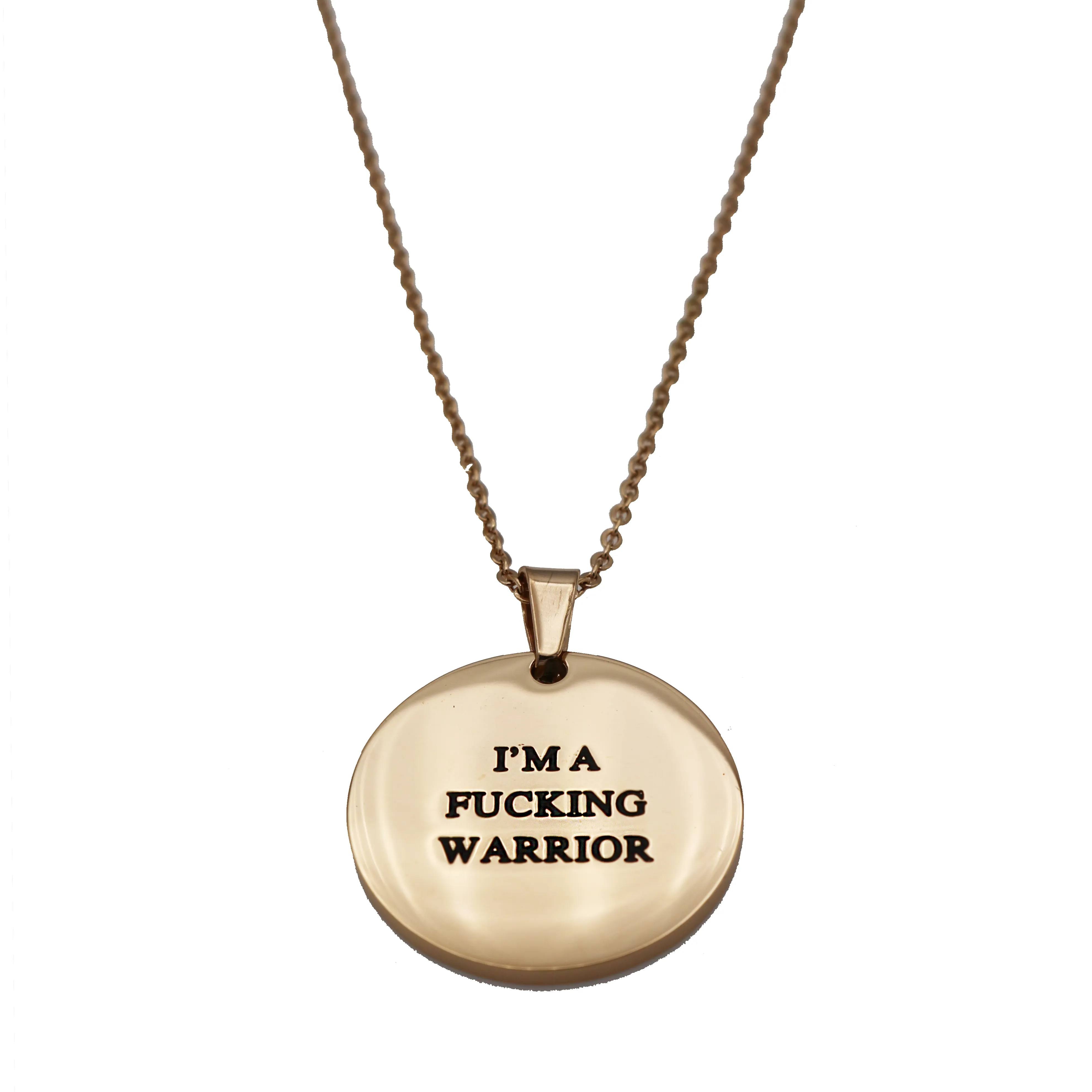 I'm a Fucking Warrior Circle Necklace