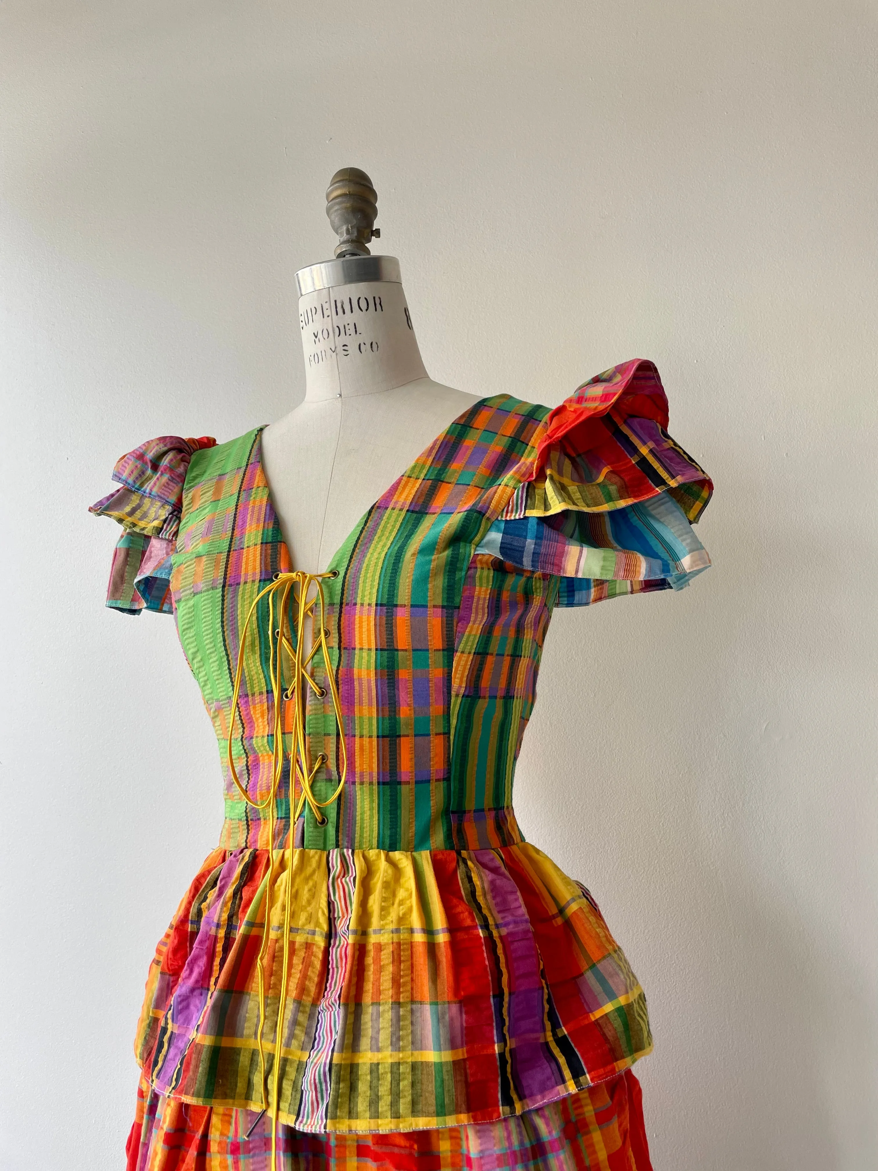 I.Magnin 1960s Madras Dress