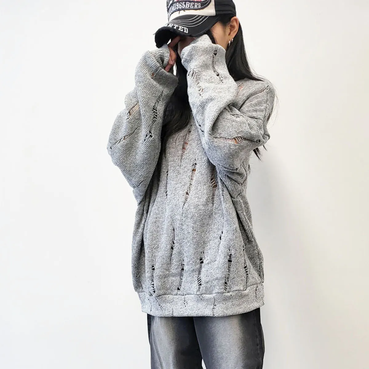 IONSEOUL  |Unisex Long Sleeves Plain Oversized Sweaters