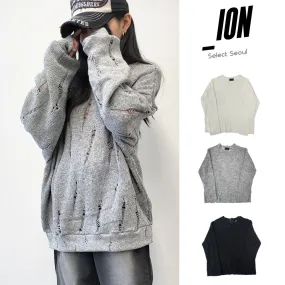 IONSEOUL  |Unisex Long Sleeves Plain Oversized Sweaters