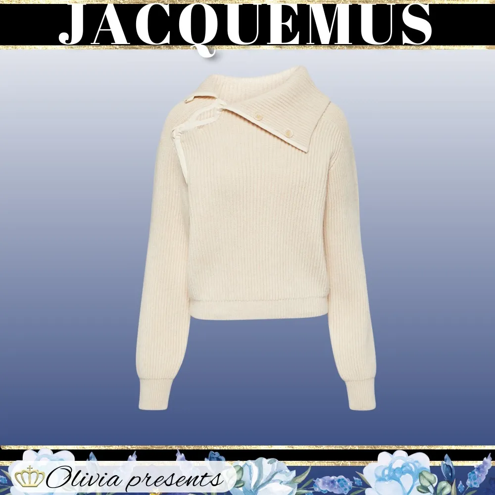 JACQUEMUS  |Wool Long Sleeves Plain V-neck & Crew neck