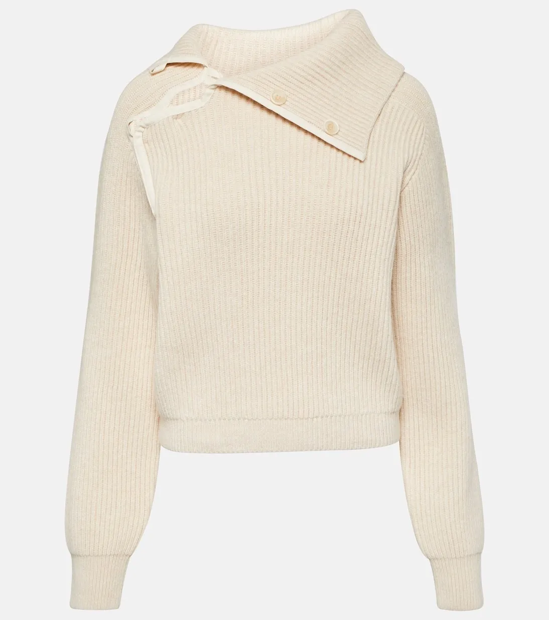 JACQUEMUS  |Wool Long Sleeves Plain V-neck & Crew neck