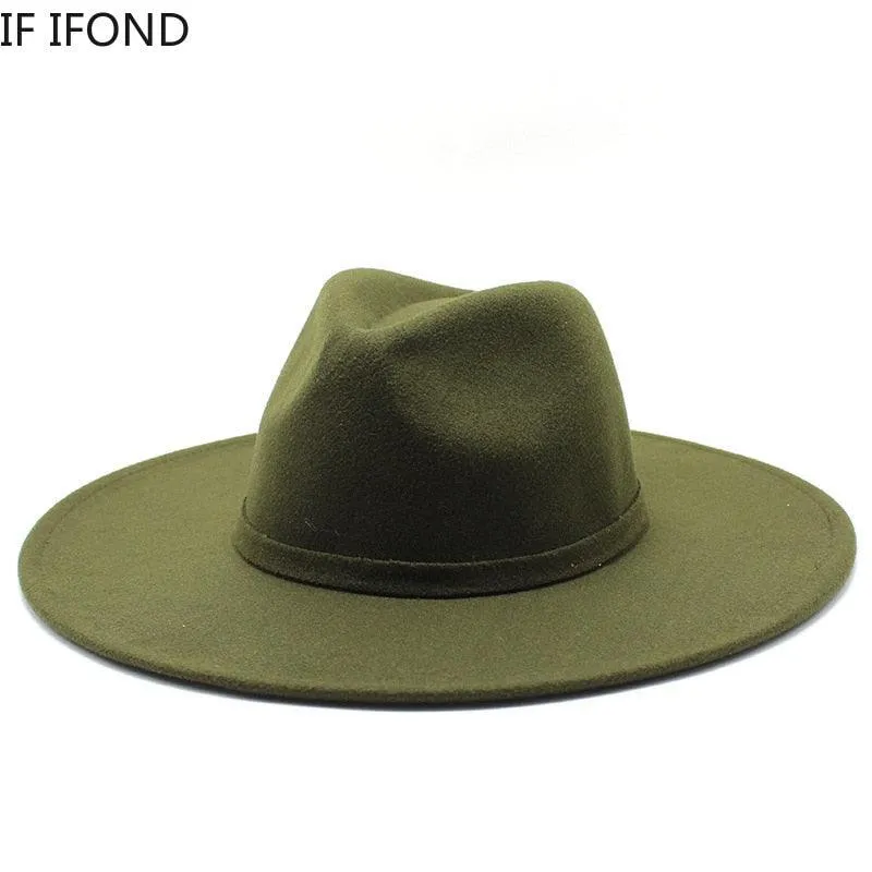 Jazz Style Wide Brim Fedora Hat