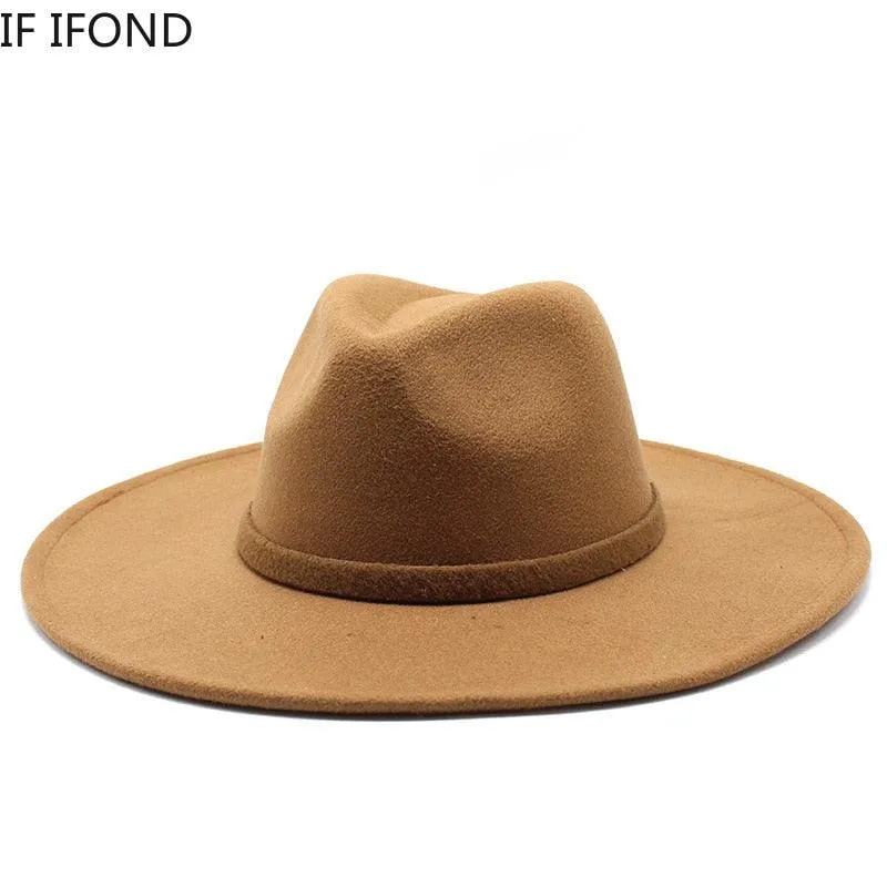 Jazz Style Wide Brim Fedora Hat