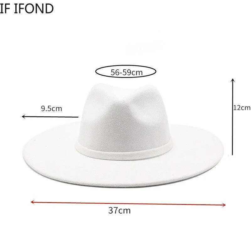 Jazz Style Wide Brim Fedora Hat