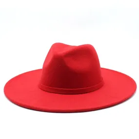 Jazz Style Wide Brim Fedora Hat