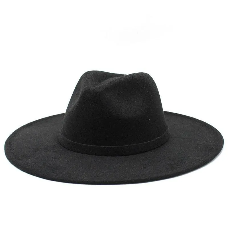 Jazz Style Wide Brim Fedora Hat