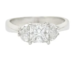 JB Star 1.55 CTW Princess Cut Diamond Platinum Engagement Ring GIA