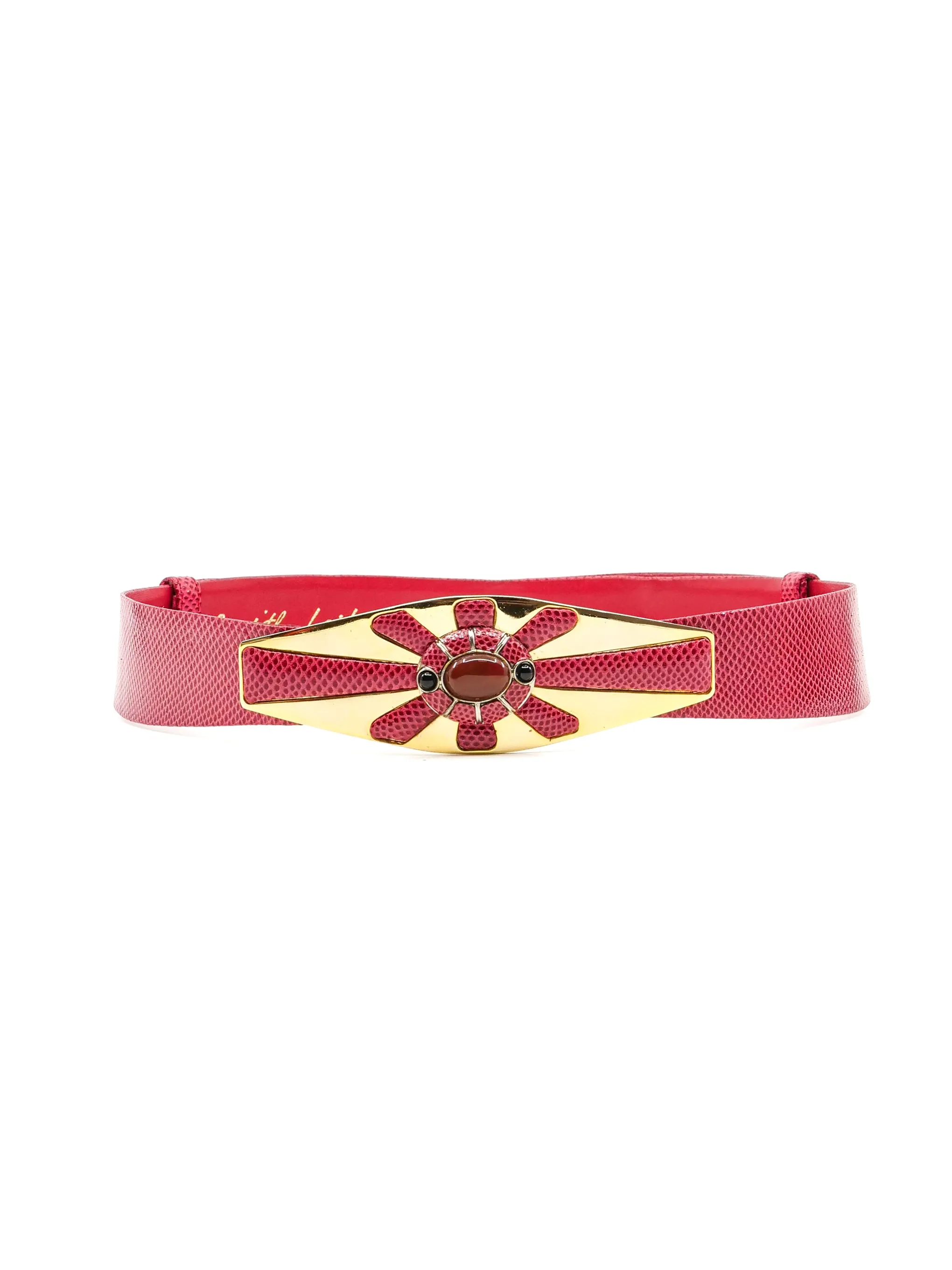 Judith Leiber Lizard Skin Belt