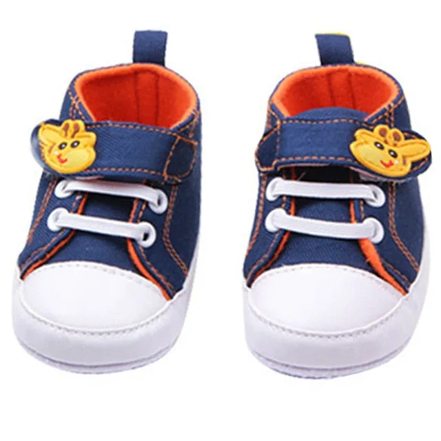 Kids Baby Boys Giraffe Canvas Anti-slip Infant Soft Sole Baby First Walkers Toddler Shoes