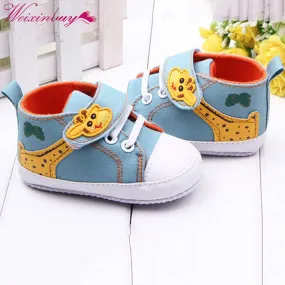 Kids Baby Boys Giraffe Canvas Anti-slip Infant Soft Sole Baby First Walkers Toddler Shoes