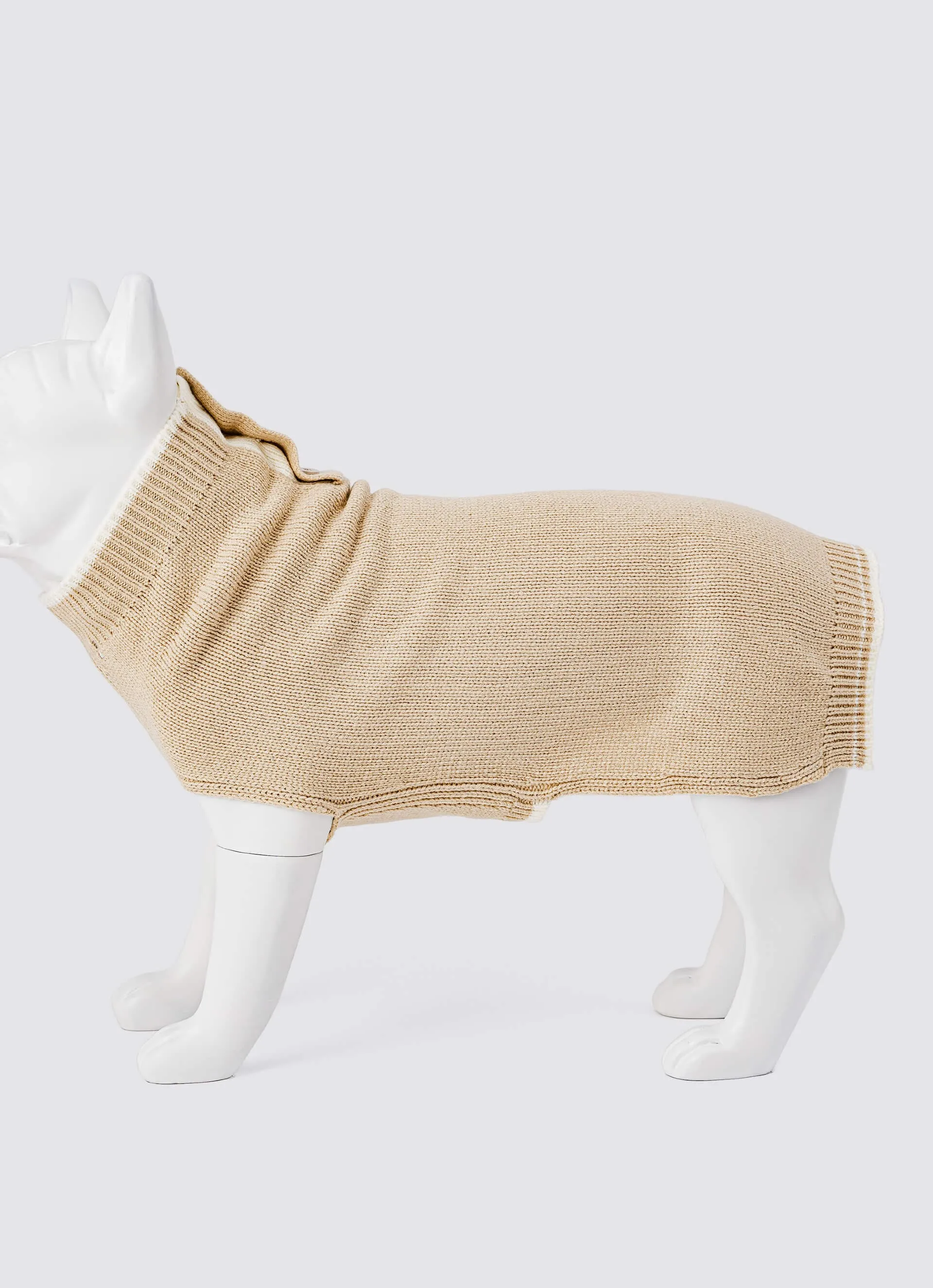 Knitted Dog Jumper - Beige