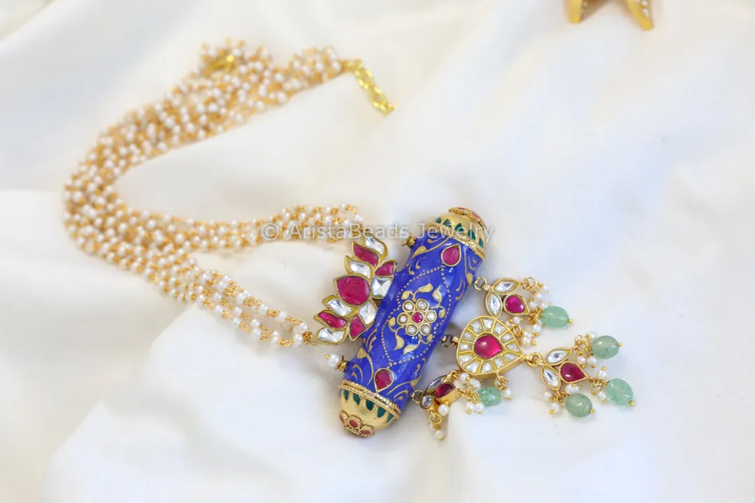 Kundan Jadau Enamel Tabeez Necklace