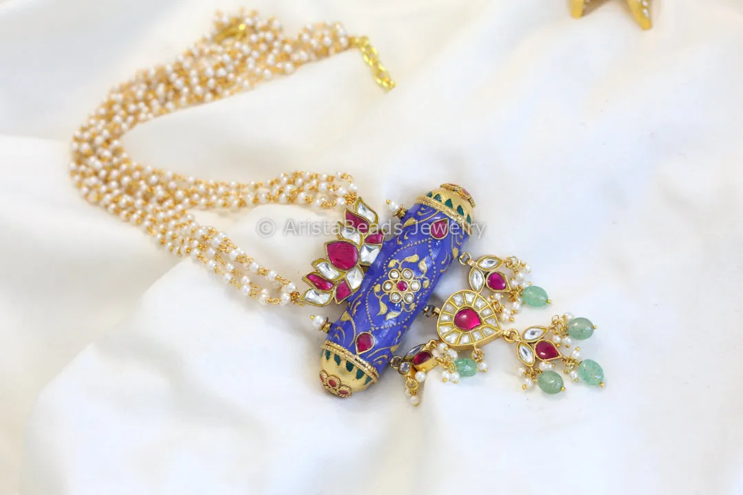 Kundan Jadau Enamel Tabeez Necklace