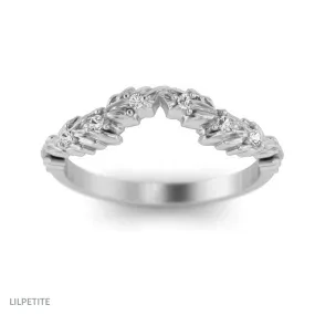 Kyrith - Stacking curved leaves diamond ring