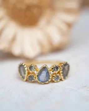 Labradorite Gold Plated Ring * Statement Ring * Gemstone Ring * Bridal Ring * Wedding Ring * Organic Ring * BJR319