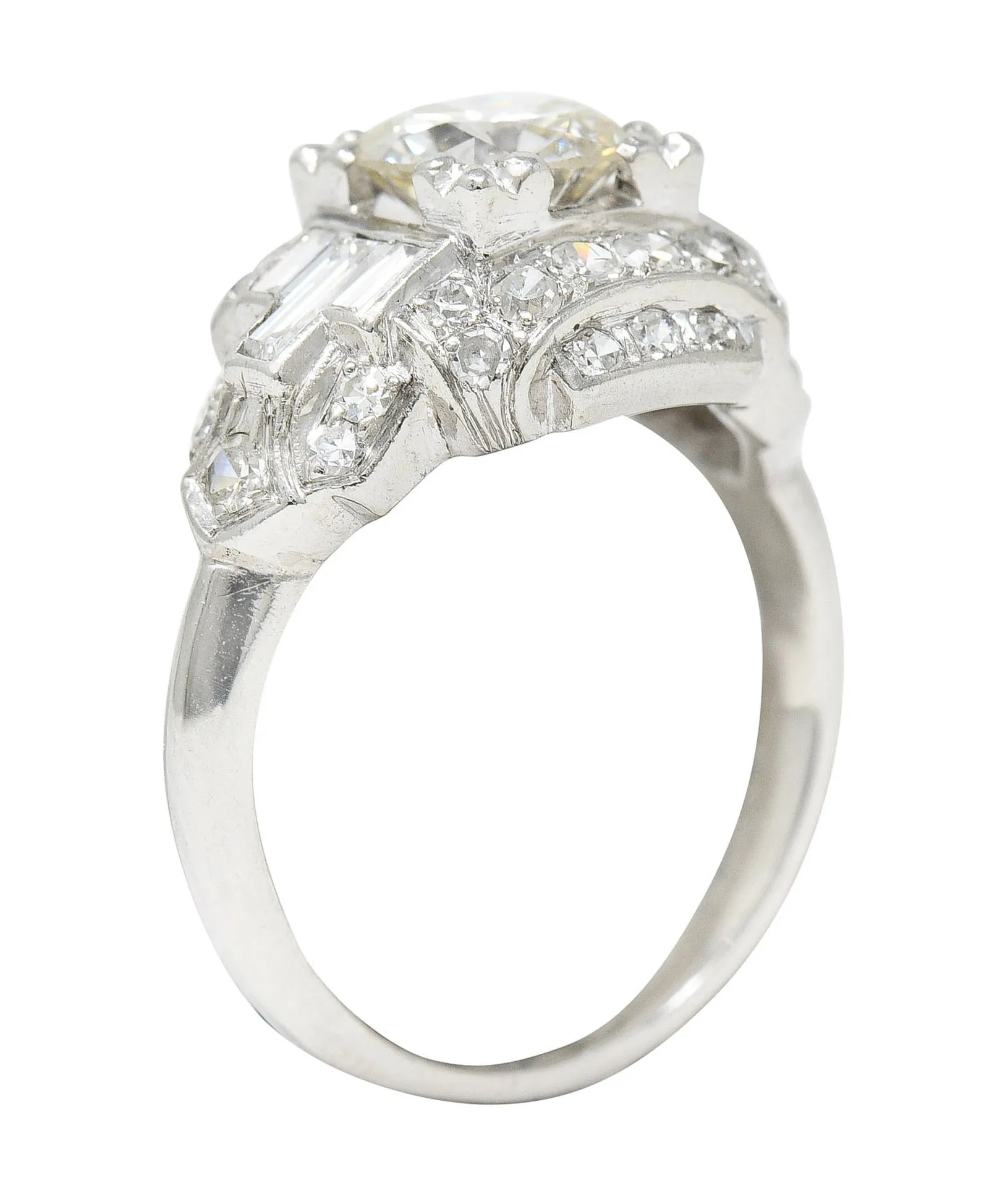 Late Art Deco 2.00 CTW Diamond Platinum Dinner Ring