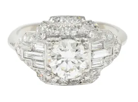 Late Art Deco 2.00 CTW Diamond Platinum Dinner Ring