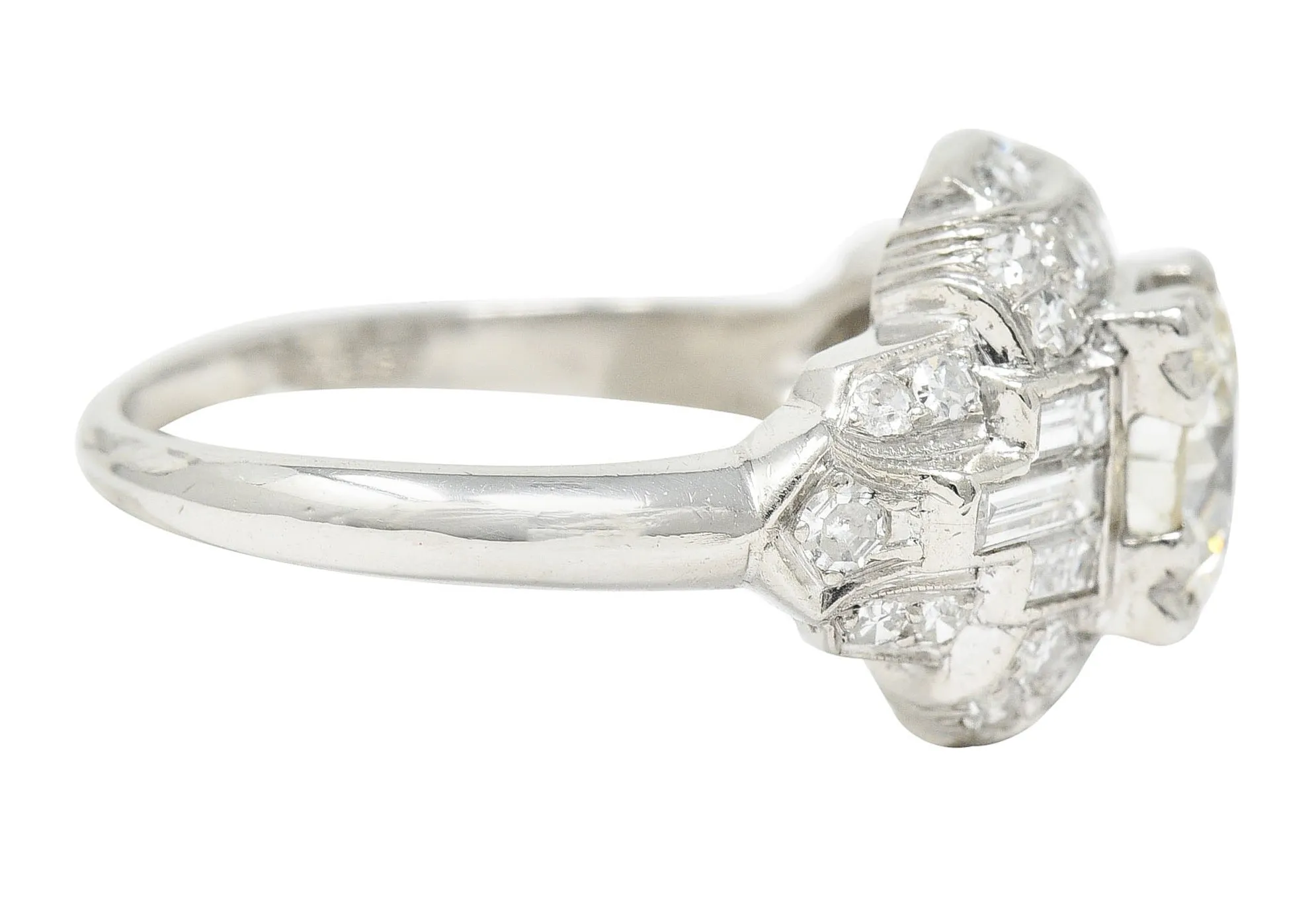 Late Art Deco 2.00 CTW Diamond Platinum Dinner Ring