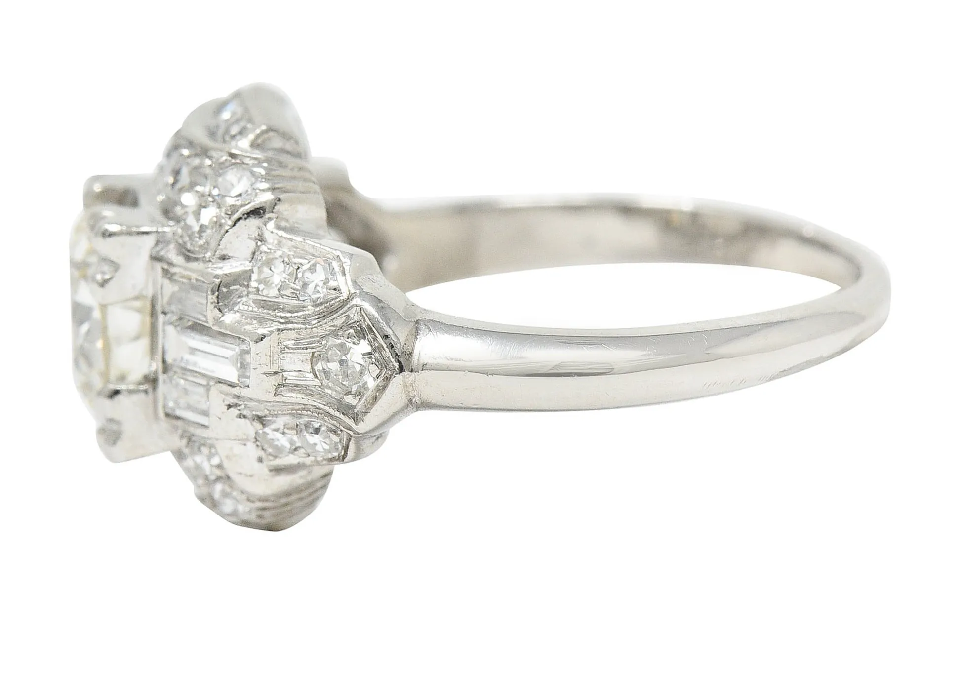 Late Art Deco 2.00 CTW Diamond Platinum Dinner Ring