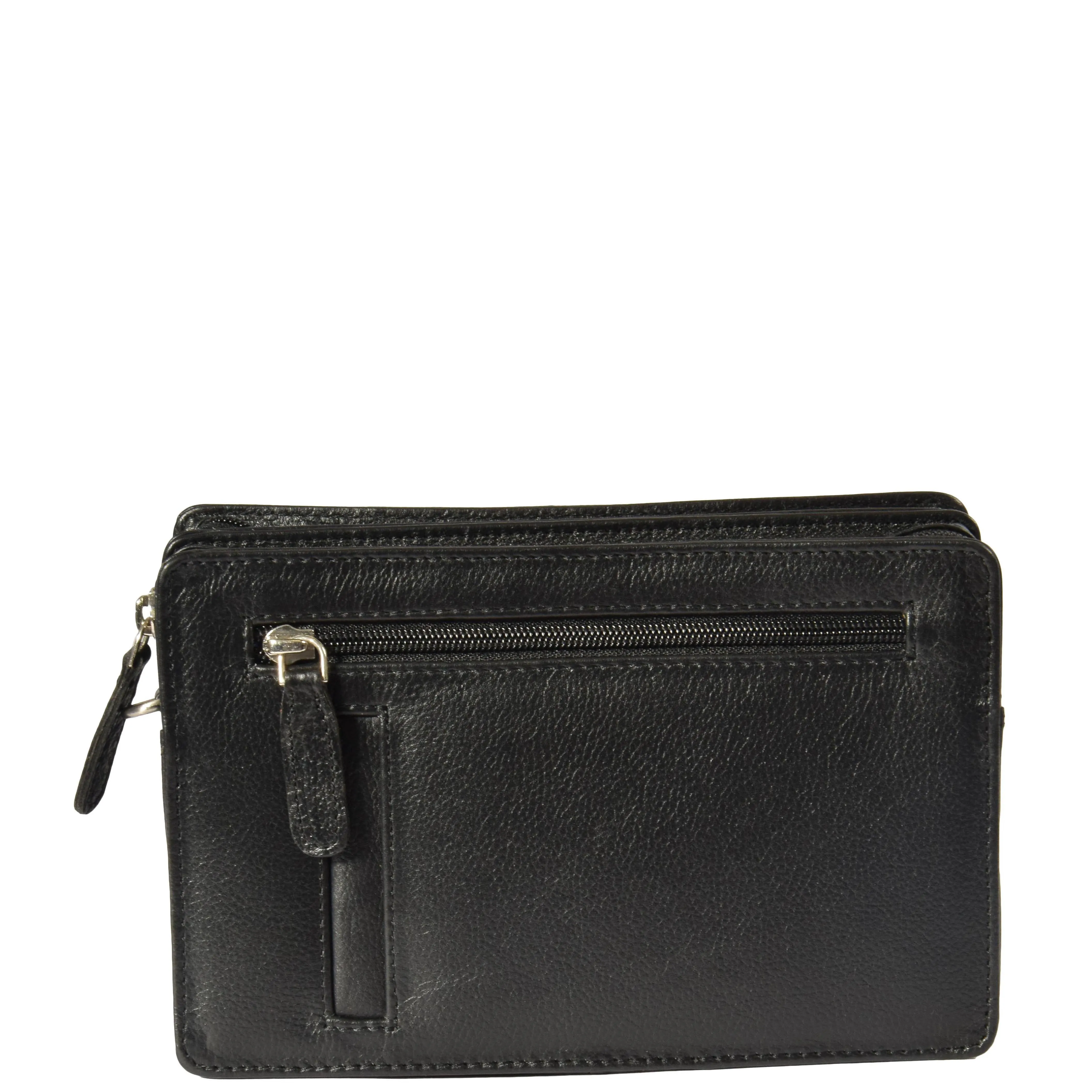 Leather Wrist Clutch Bag Ralf Black