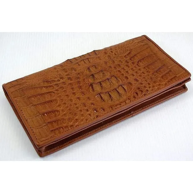 Light Brown Head Crocodile Long Wallet