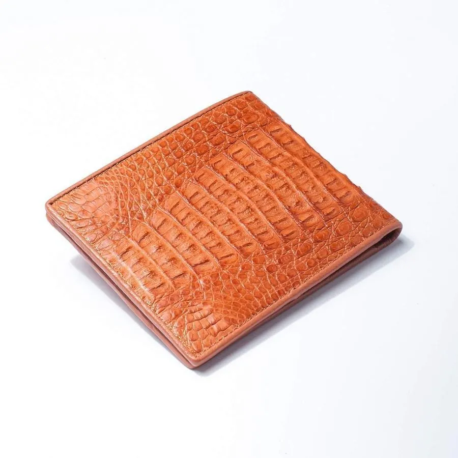 Light Brown Hornback Crocodile Mens Wallet