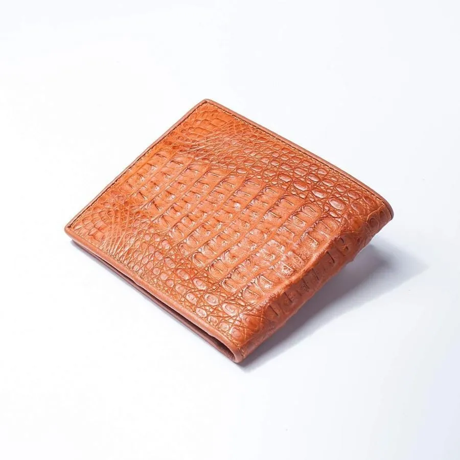 Light Brown Hornback Crocodile Mens Wallet