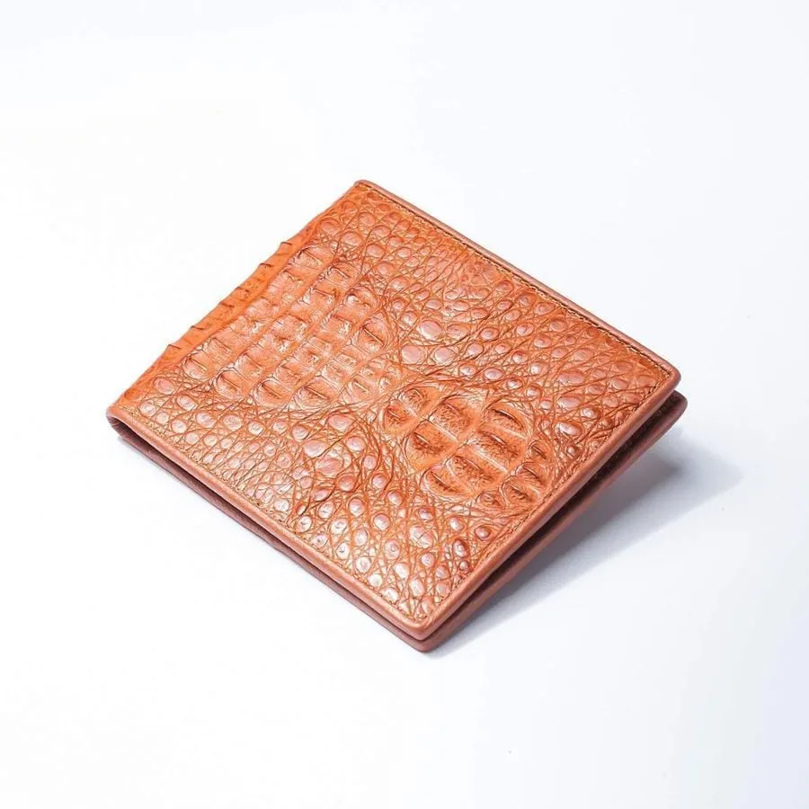 Light Brown Hornback Crocodile Mens Wallet