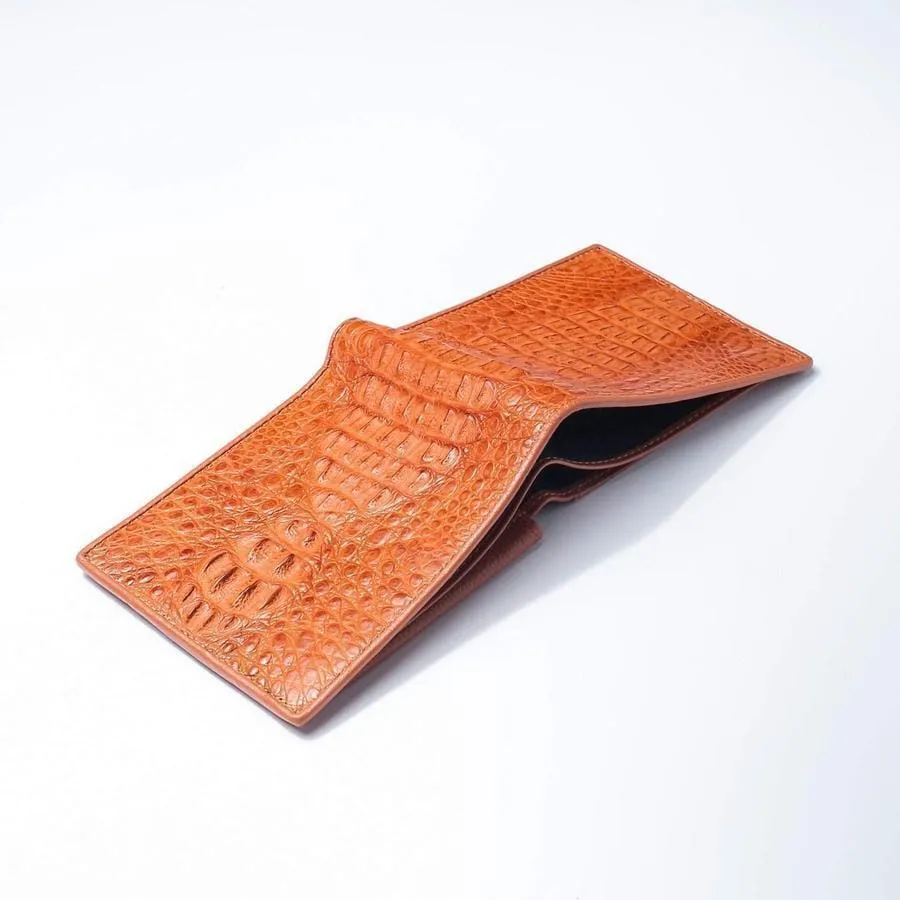 Light Brown Hornback Crocodile Mens Wallet