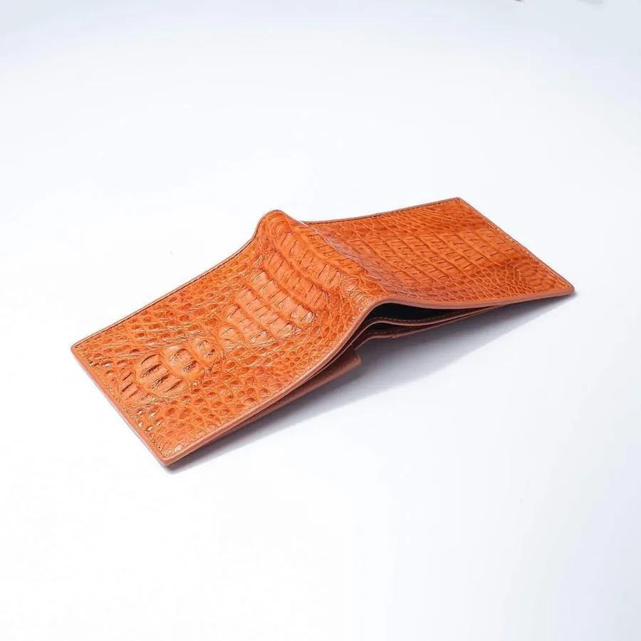 Light Brown Hornback Crocodile Mens Wallet