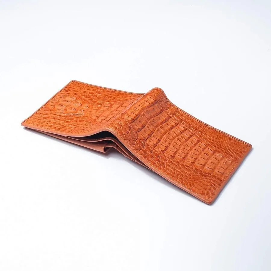 Light Brown Hornback Crocodile Mens Wallet